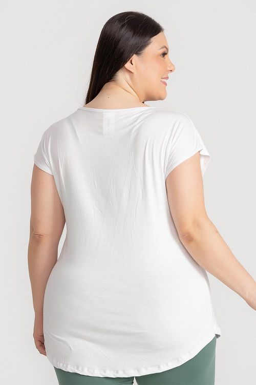 Blusa Fluidity Plus Essential Decote V - Branco