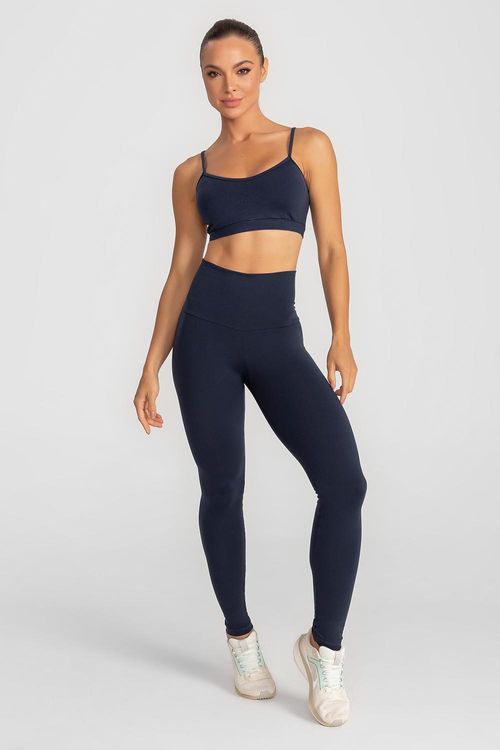 Calça Legging Essential High Compression Halter - Marinho Ebony