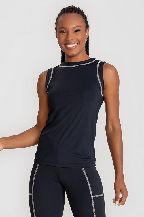 Blusa Neutral Contraste - Preto