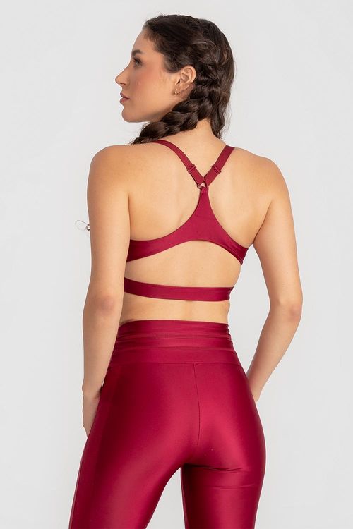 Top Energy Ribbed Ajustável - Cranberry