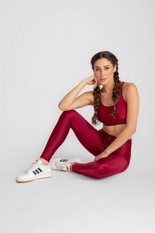Top Energy Ribbed Ajustável - Cranberry