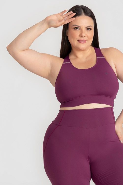 Top Plus Flex Run com Bojo Removível INVERNO25 - Malbec