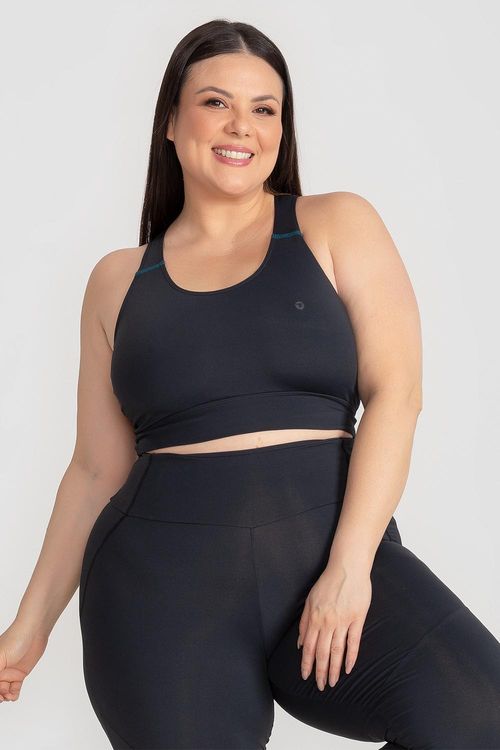 Top Plus Flex Run com Bojo Removível - Preto