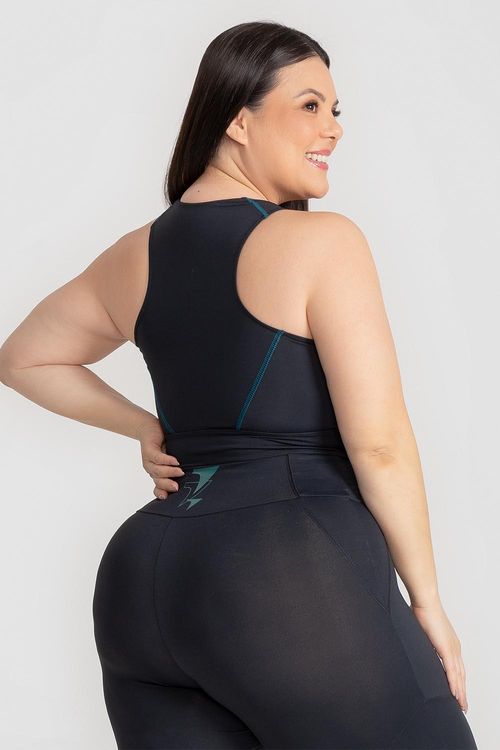 Top Plus Flex Run com Bojo Removível - Preto