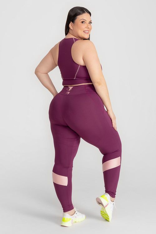 Calça Legging Plus Flex Run ID - Malbec