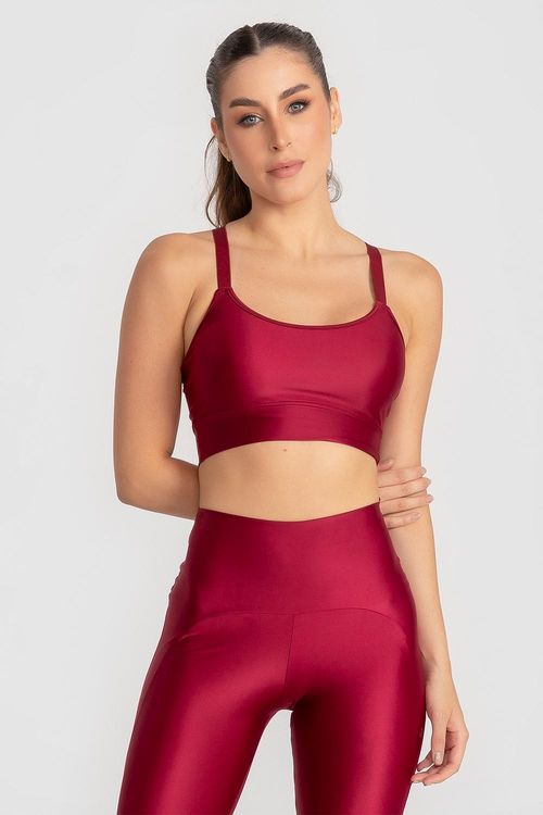 Top Energy Ajustável com Bojo Removível - Cranberry