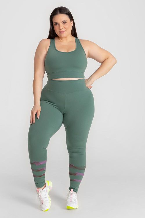 Calça Legging Plus High Compression Motion - Herb