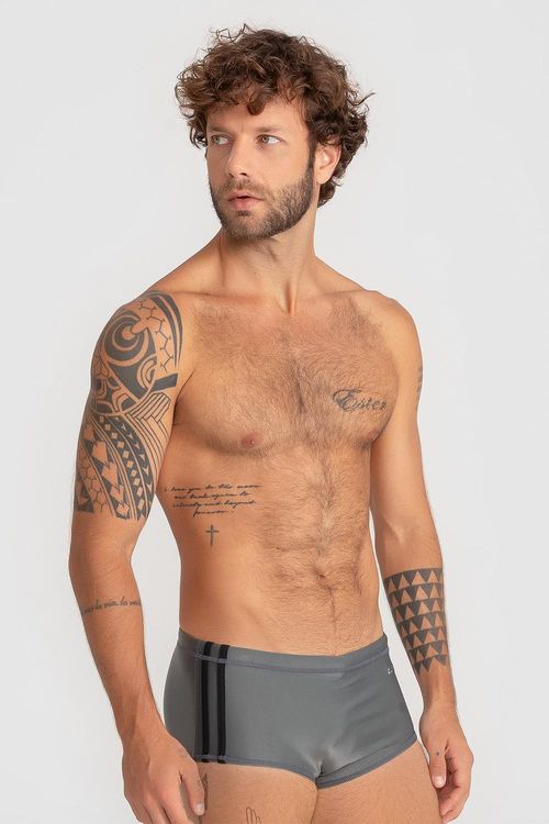 Sunga Adulto Lateral 17cm - Chumbo/Preto