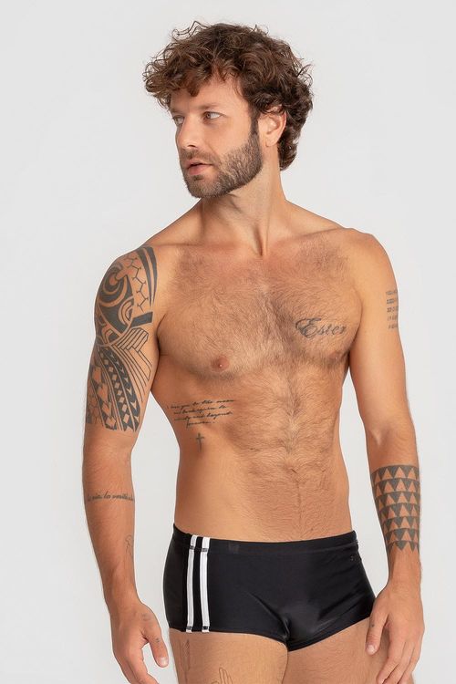 Sunga Adulto Lateral 17cm - Preto/Branco