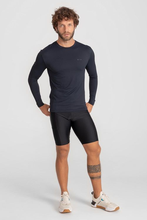 Bermuda de Aquecimento com Bolso Refletivo Masculina - Preto