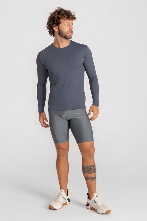 Bermuda de Aquecimento com Bolso Refletivo Masculina - Chumbo