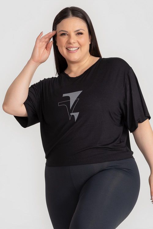 Cropped Plus Fluidity ID INERNO25 - Preto