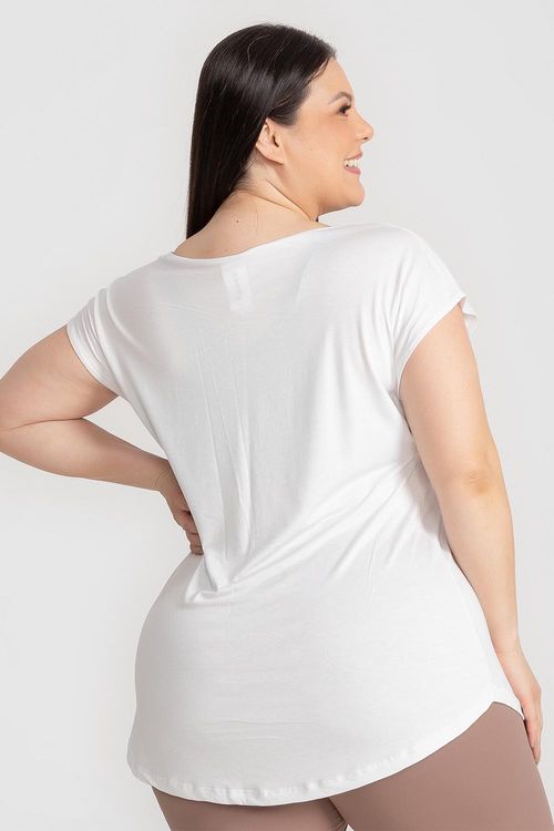 T-Shirt Plus Fluidity Botanic - Branco