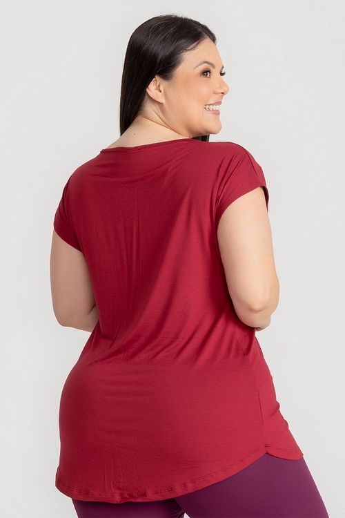 T-Shirt Plus Fluidity Botanic - Vinho