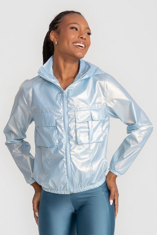 Jaqueta Shell com Bolsos Utilitários AD INVERNO25 - Azul Lavado