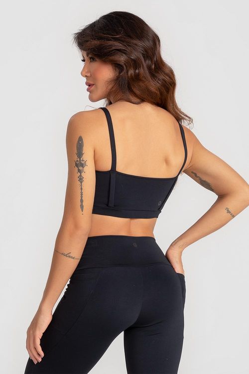 Top Nakay Sculpt com Bojo Removível INVERNO25 - Preto