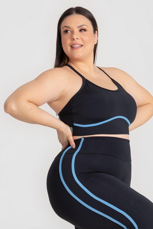 Top Plus Nakay Duo com Bojo Removível INVERNO25 - Preto