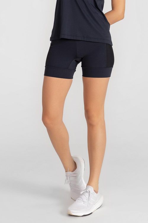 Shorts Emana Run Refletivo com Bolso Funcional - Preto