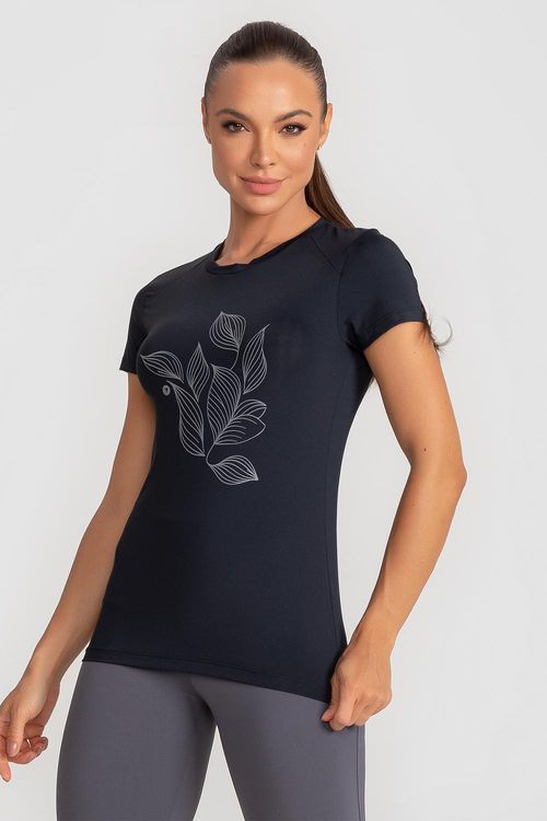 T-Shirt Neutral Botanic - Preto