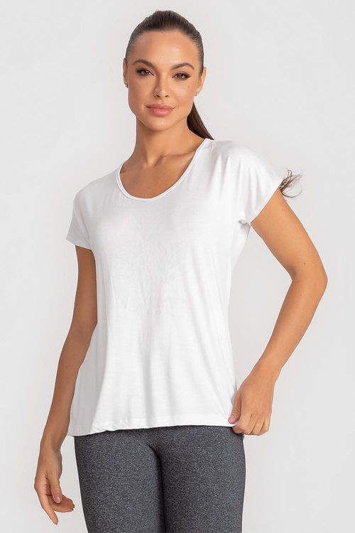 T-Shirt Fluidity Leaves - Branco
