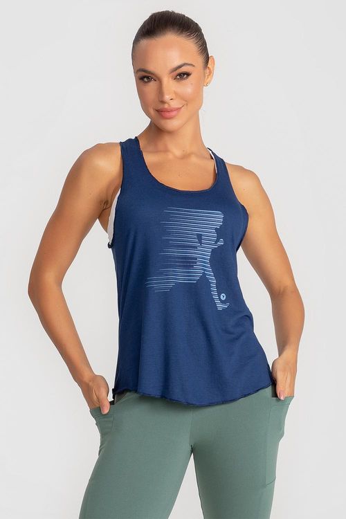 Camiseta Regata Flow Run - Marinho