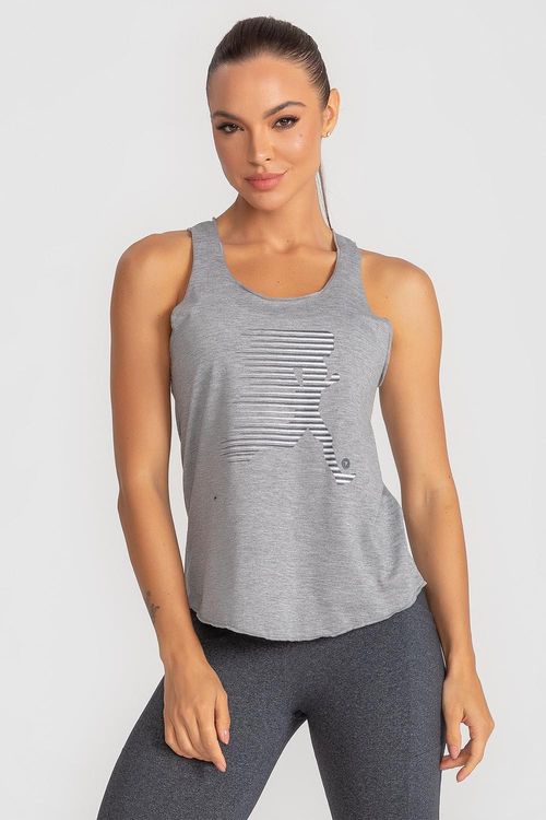 Camiseta Regata Flow Run - Mescla Claro