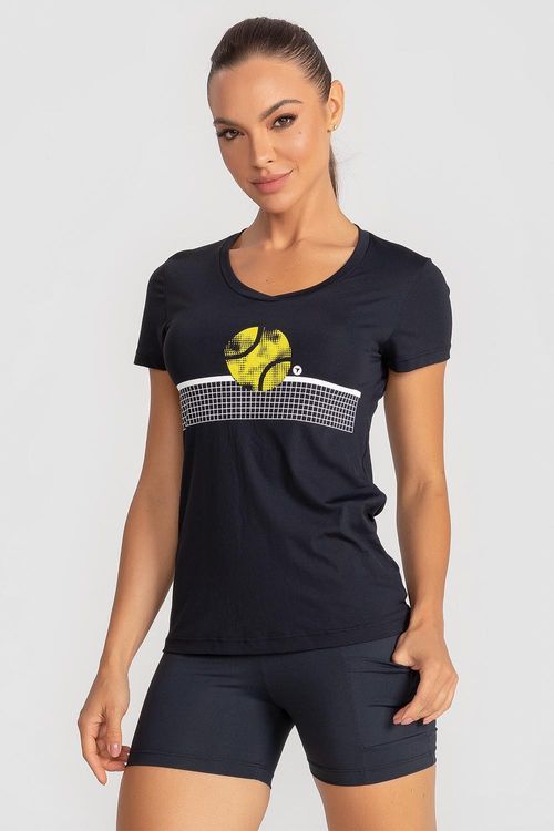 T-Shirt Eco Dry Tennis - Preto
