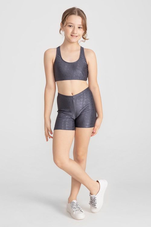 Short Jacquard ID Infantil INVERNO25 - Chumbo