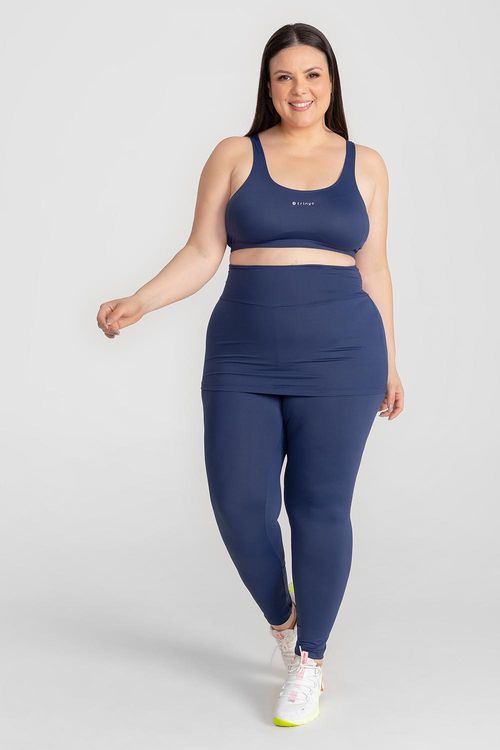 Calça Legging Plus Soft Essential com Saia ID - Marinho