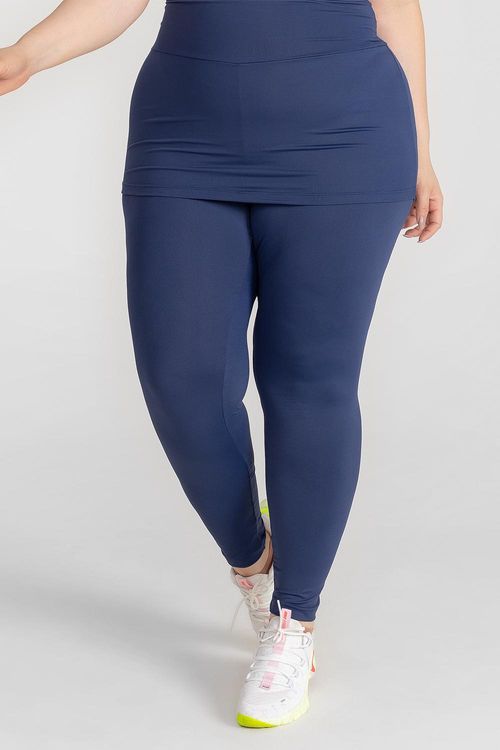 Calça Legging Plus Soft Essential com Saia ID - Marinho
