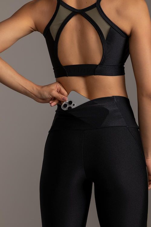Calça Legging Lumi Recorte - Preto