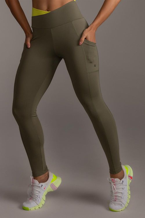 Calça Legging Cover Neo com Bolsos Funcionais - Oliva
