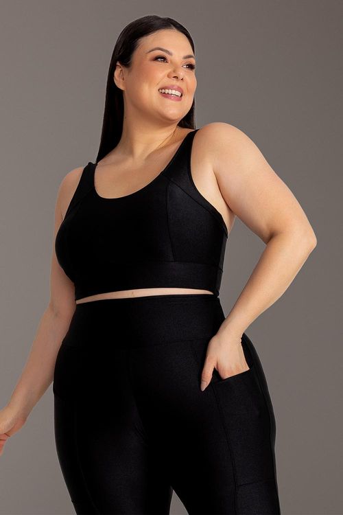 Top Plus Lumi Recortes com Bojo Removível INVERNO25 - Preto