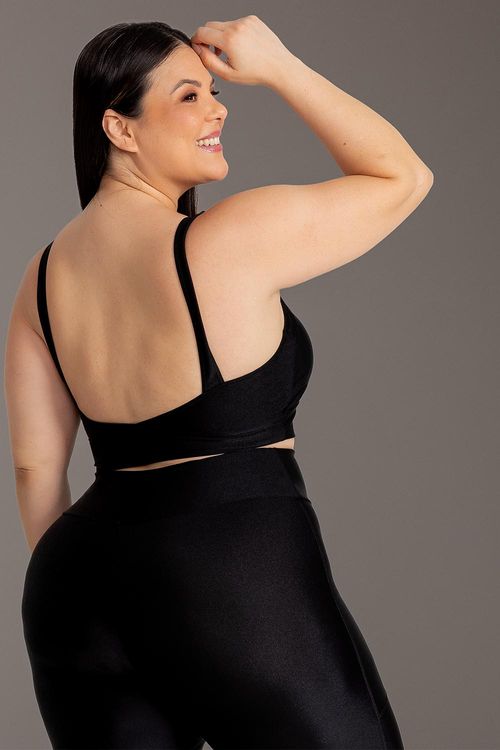 Top Plus Lumi Recortes com Bojo Removível INVERNO25 - Preto
