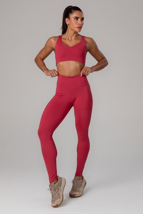 Calça Legging Impact com Bolsos - Ameixa