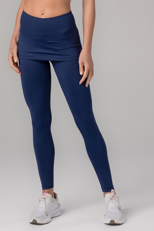Calça Legging Soft Essential Com Saia - Marinho