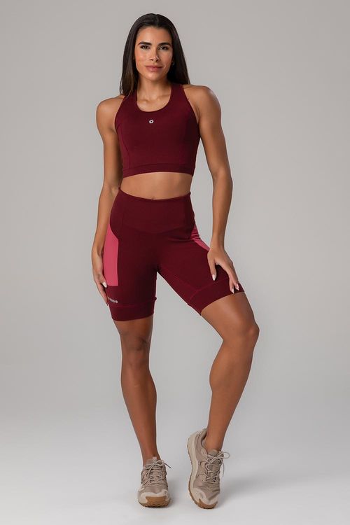 Shorts High Compression Dual Running - Bordô
