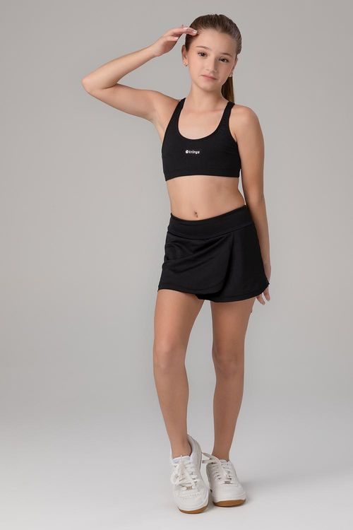Saia-Shorts Essential Infantil - Preto