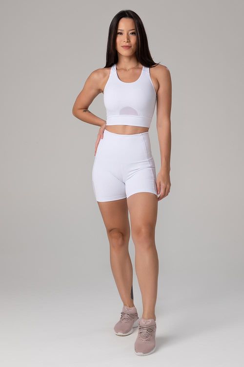 Shorts Emana Aero com Bolso no Cós - Branco
