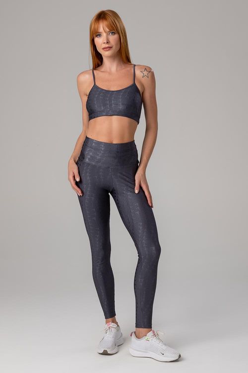 Calça Legging Jacquard ID - Chumbo