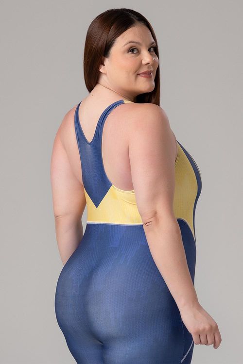 Macaquinho Plus Size Fechado nas Costas - SL2507