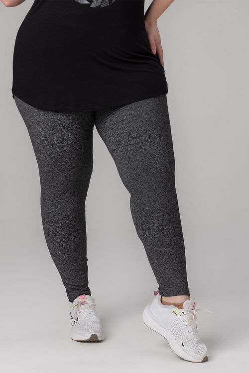 Calça Legging Plus Essential Flex - Mescla Preto