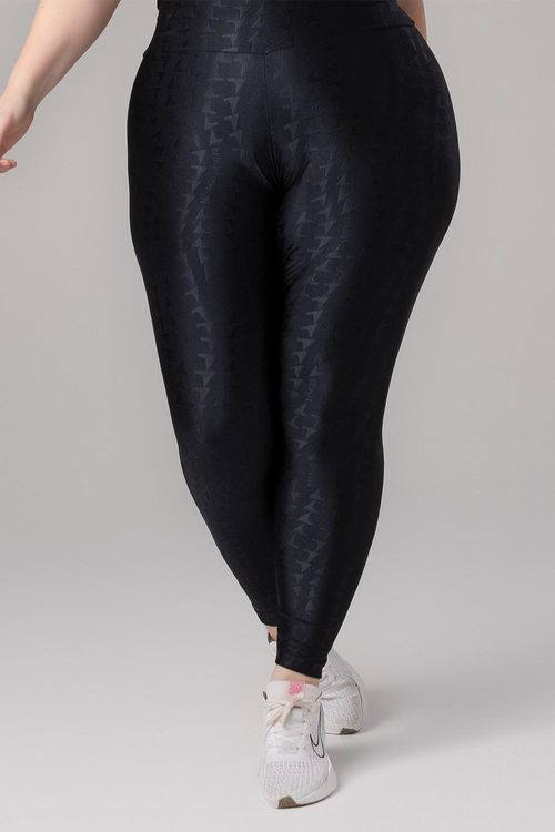 Calça Legging Plus Jacquard ID - Preto