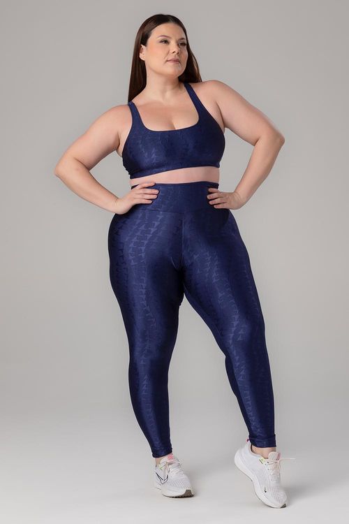 Calça Legging Plus Jacquard ID - Marinho