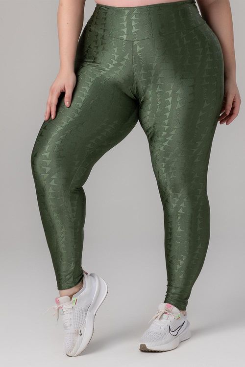Calça Legging Plus Jacquard ID - Verde Croco