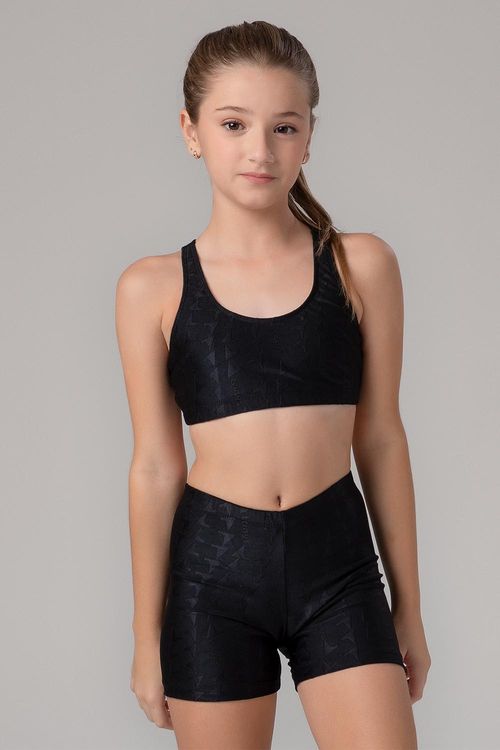 Top Jacquard ID Infantil - Preto