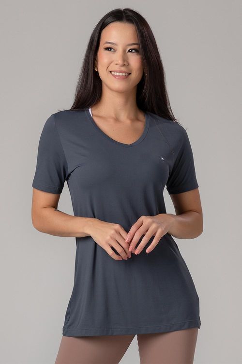 T-Shirt Eco Dry Wide Essential - Chumbo