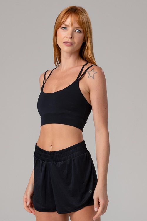 Top Impact Straps com Bojo Removível - Preto
