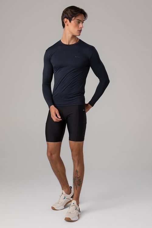 Bermuda de Aquecimento com Bolso Refletivo Masculina - Preto