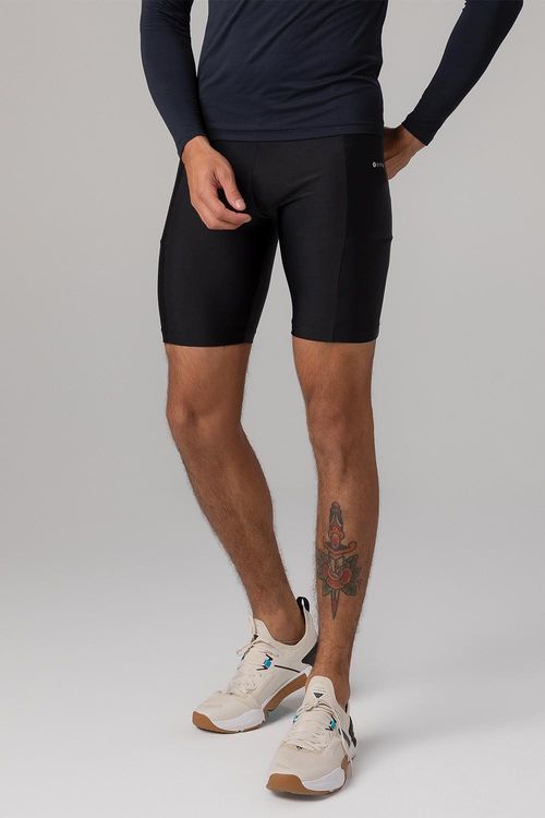 Bermuda de Aquecimento com Bolso Refletivo Masculina - Preto